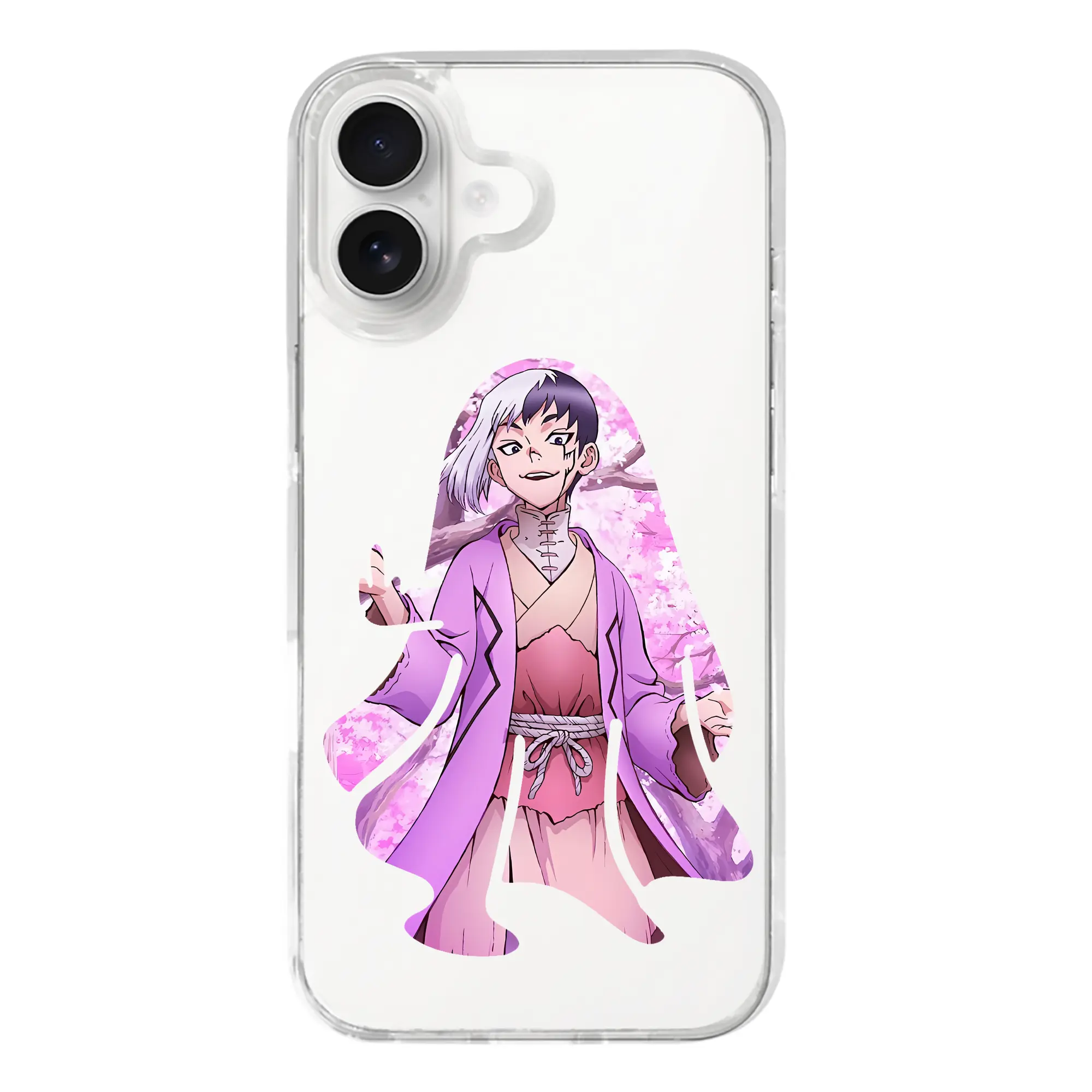 ドクターストーン グッズ,ゲン 銀狼 - iPhone 17シリーズ 透明スマホケース – 薄型・耐衝撃・精密フィット保護カバー